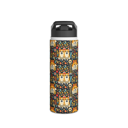 Corgi Rainbow Vine Dream Stainless Steel Water Bottle