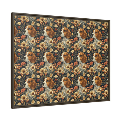 Beagle Blossoms Matte Canvas, Framed