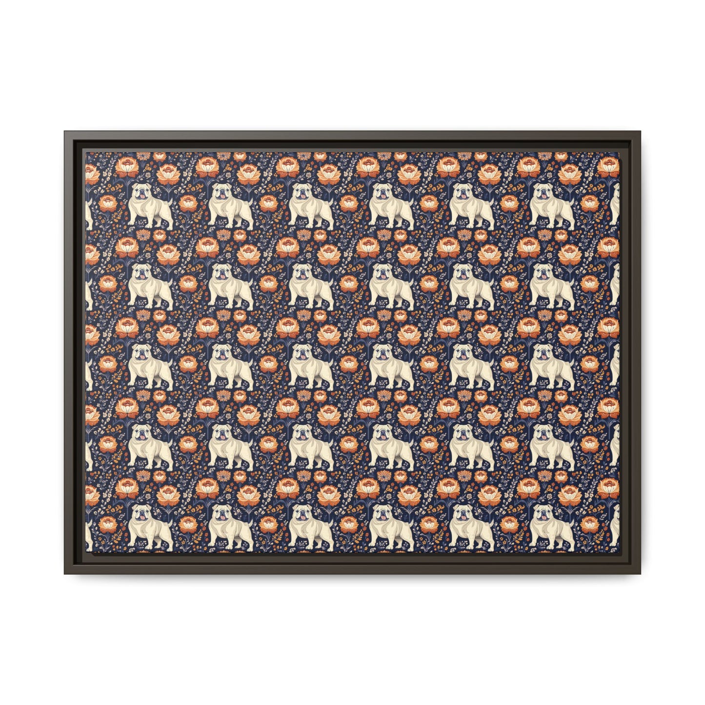 Bulldog Blossom Bonanza Matte Canvas, Framed