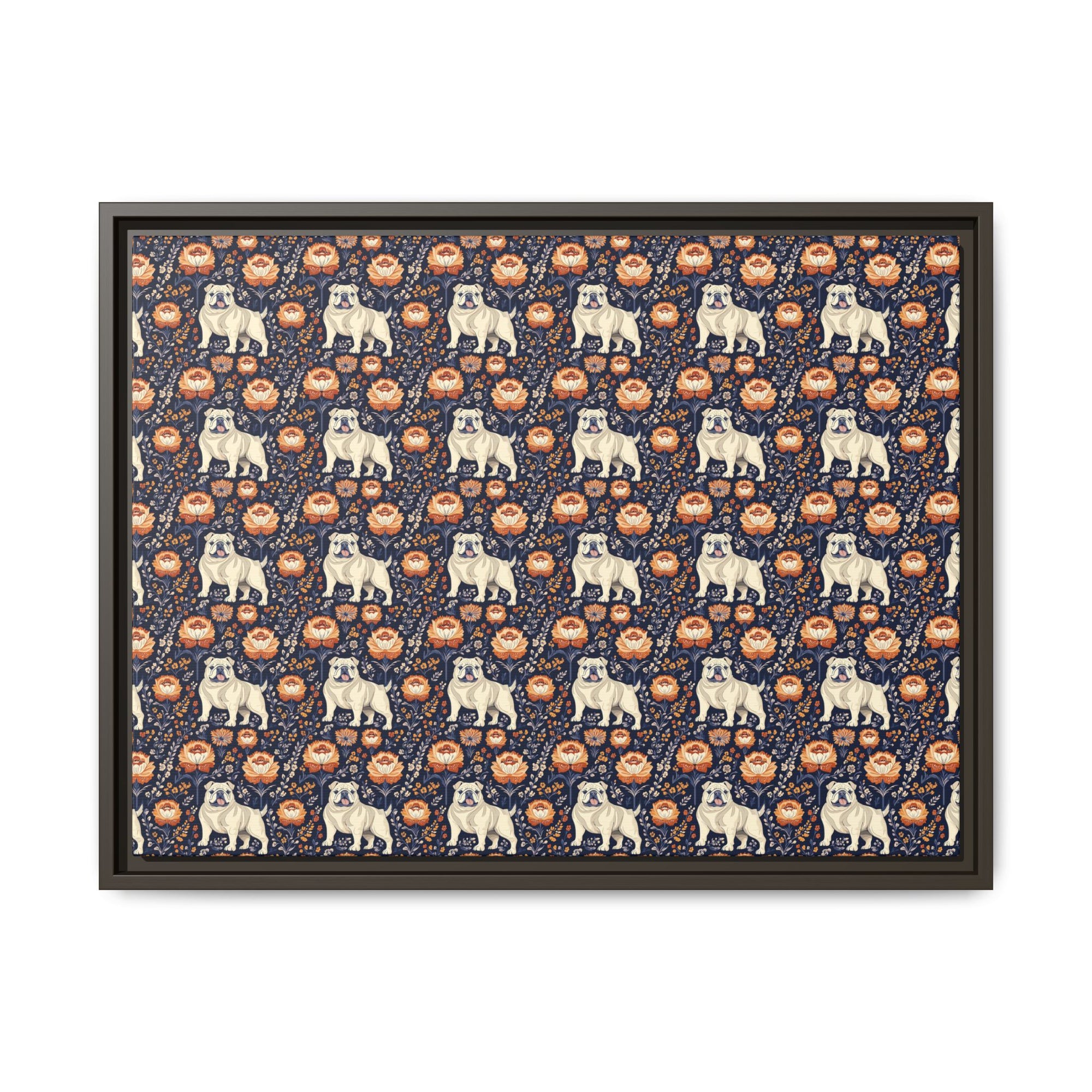 Bulldog Blossom Bonanza Matte Canvas, Framed