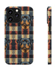 Pawsome Rottweiler Royalty Plaid Slim Phone Cases