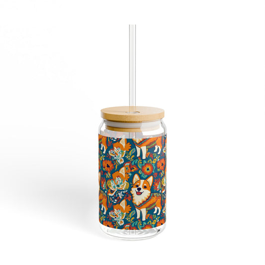 Corgi Carnival Couture Sipper Glass