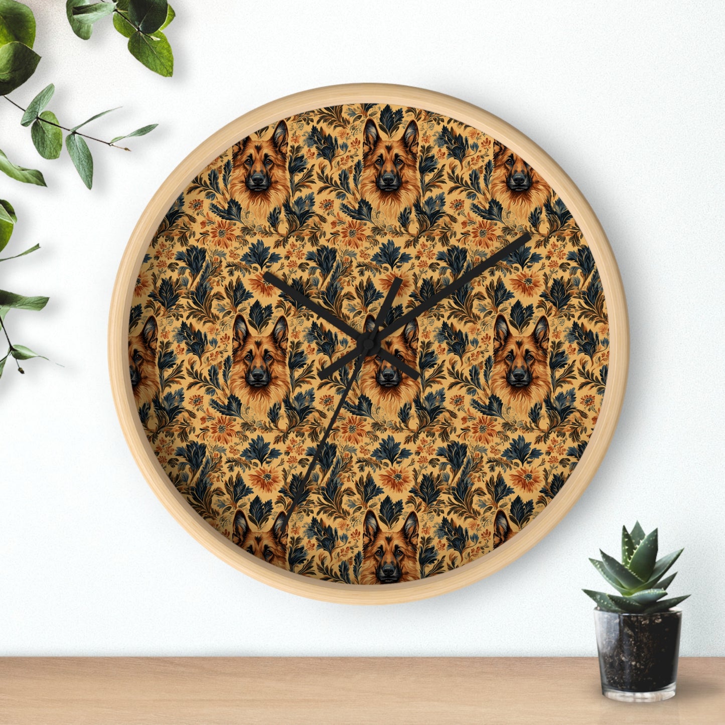 Autumnal German Shepherd Glamour Wall Clock