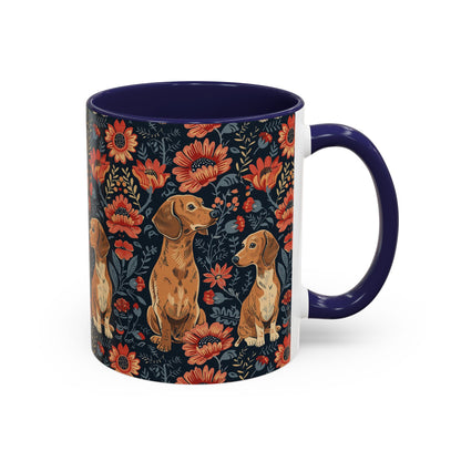 Floral Pawsome Dachsund Delight Accent Coffee Mug