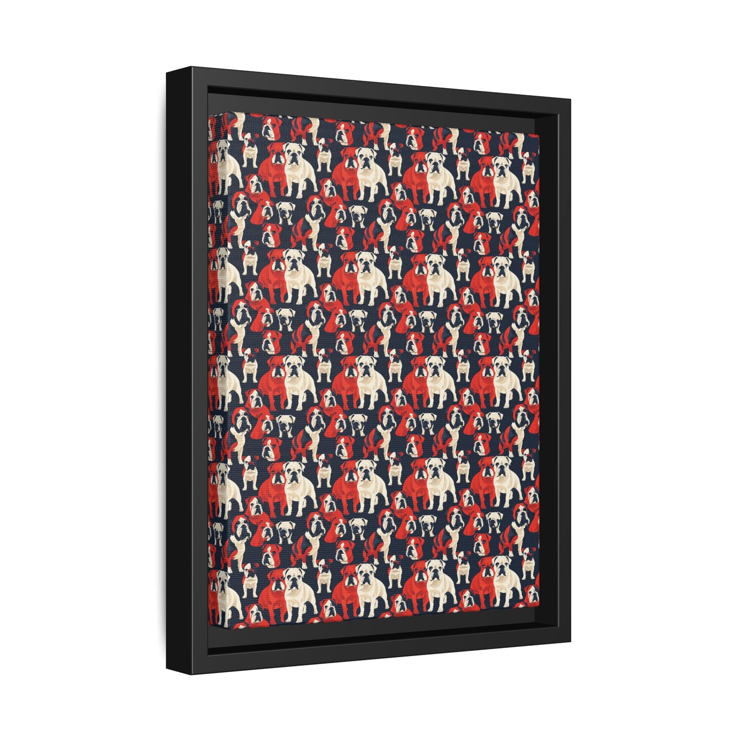 Bulldoggy Bliss Chomper Matte Canvas, Framed