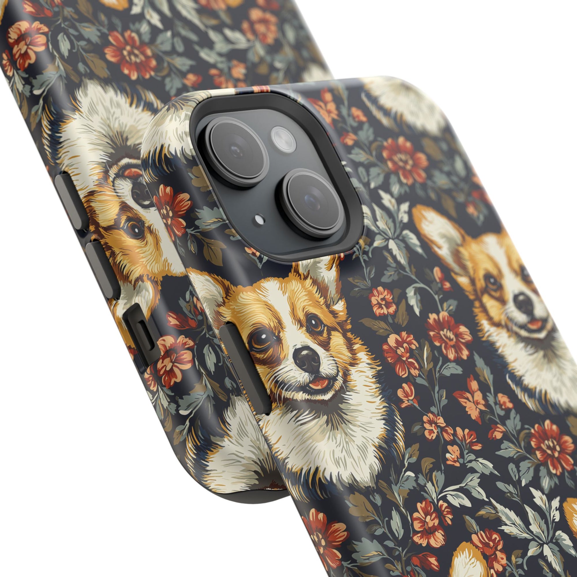 Floofy Corgi Blossom Blast Magnetic Tough Cases