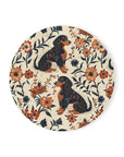 Blossoming Dachshunds Delight Cork Back Coaster