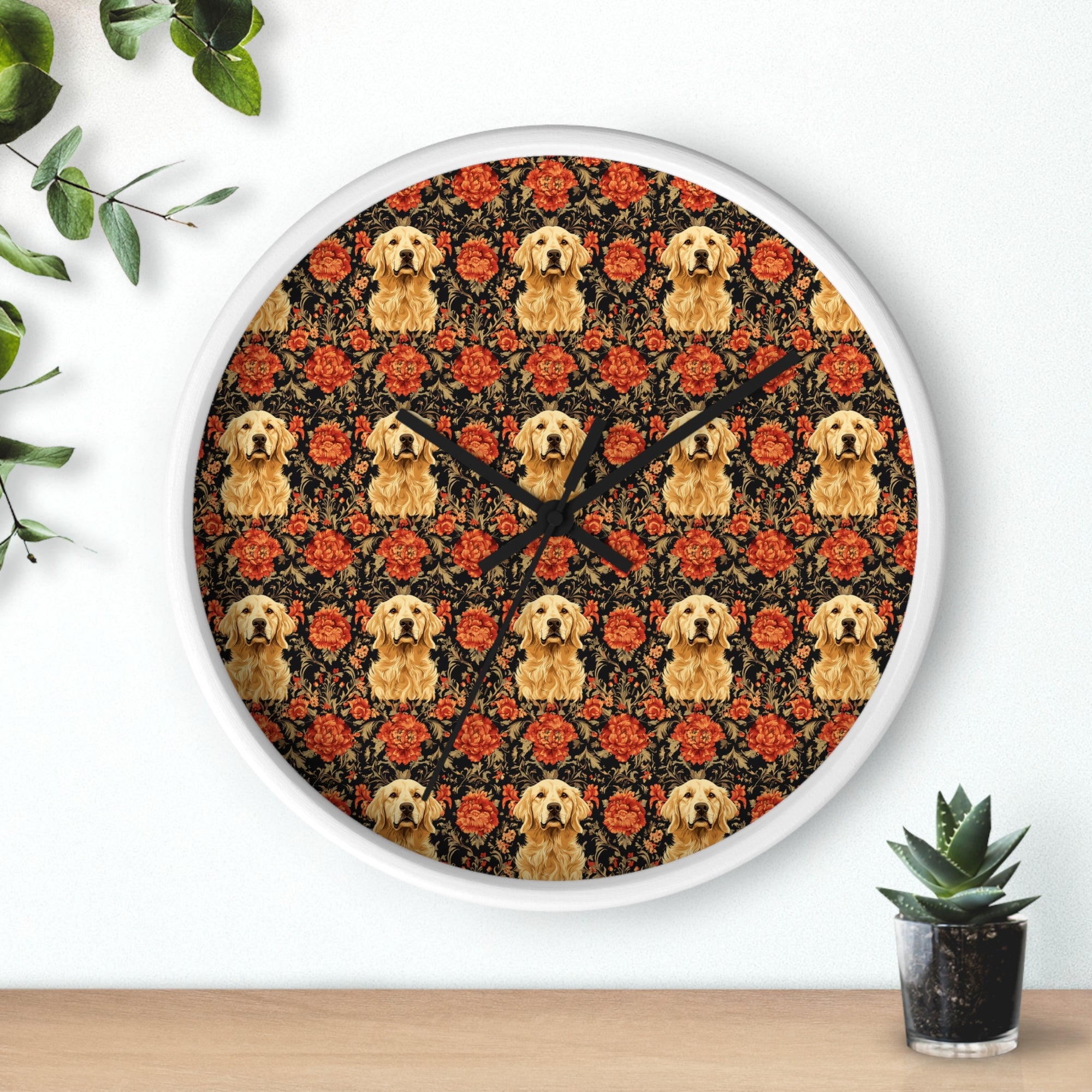 Golden Pawsatronic Tapestry Wall Clock