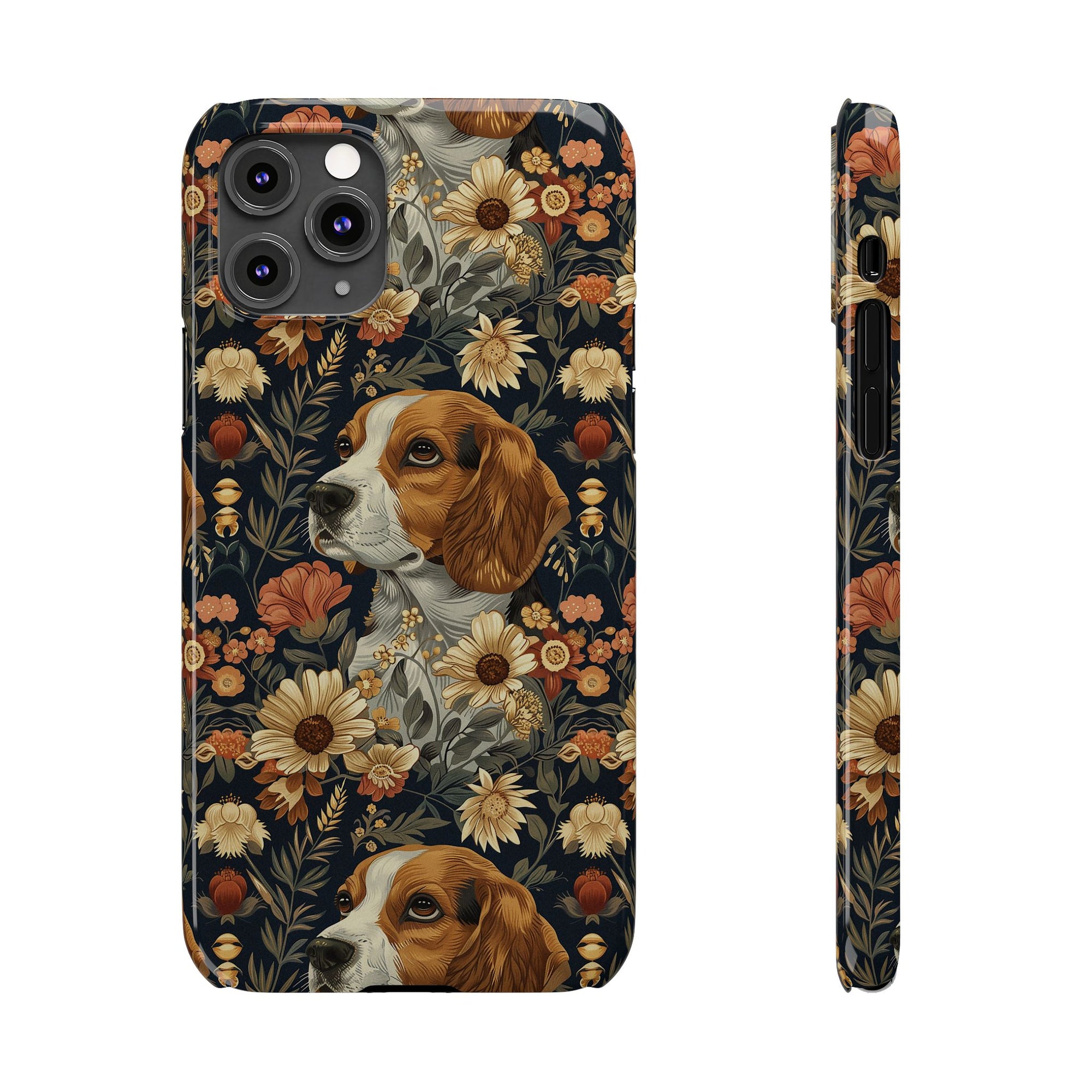 Beagle Blossoms Slim Phone Cases