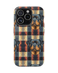 Pawsome Rottweiler Royalty Plaid Magnetic Tough Cases