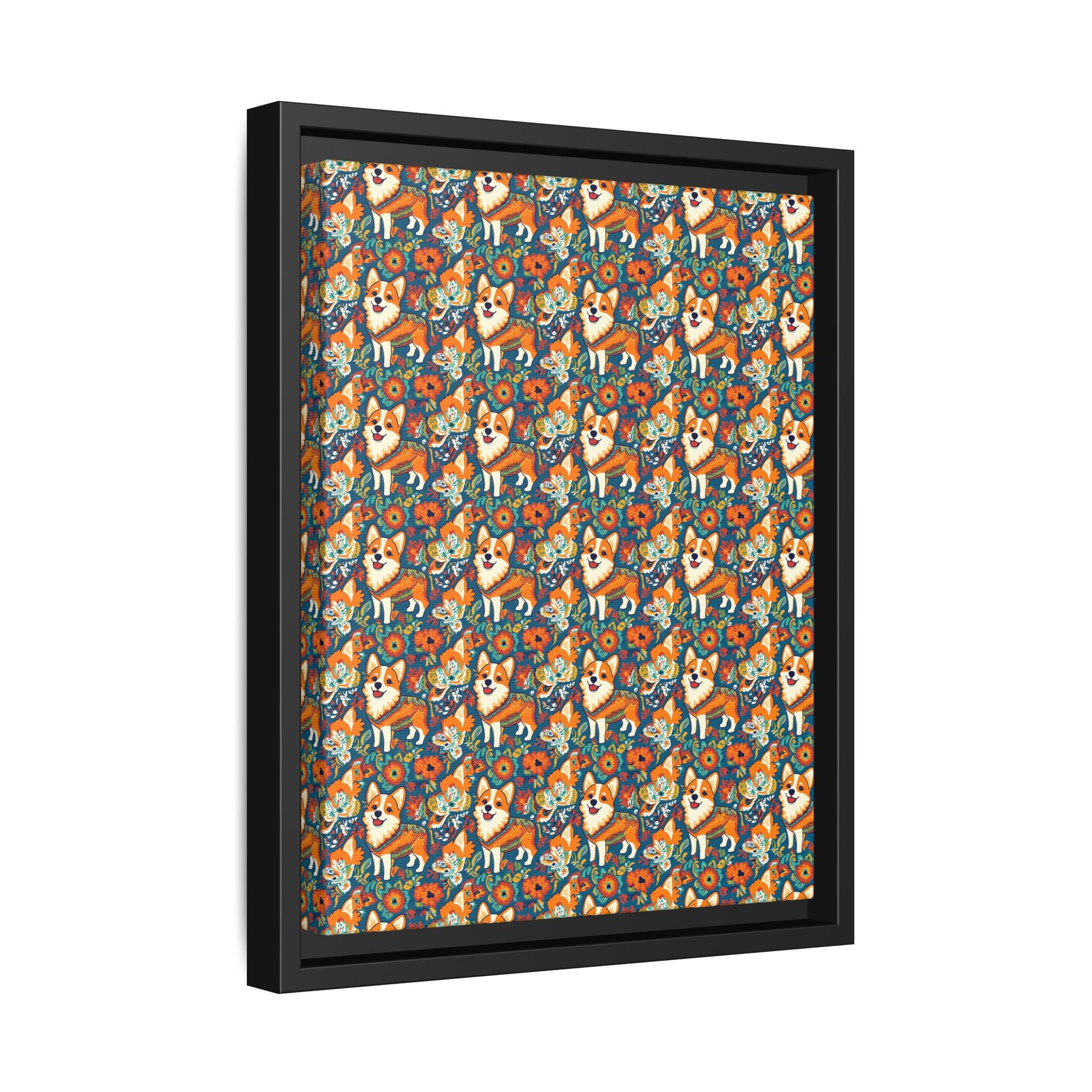 Corgi Carnival Couture Matte Canvas, Framed