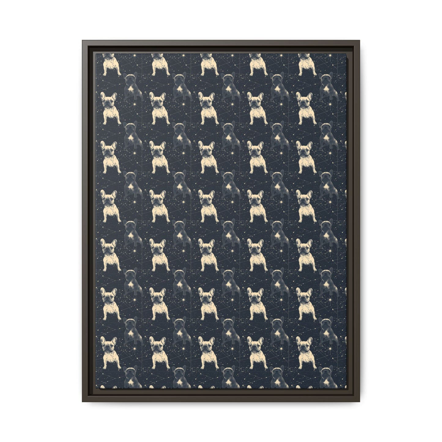 Frenchie Celestial Soar Matte Canvas, Framed