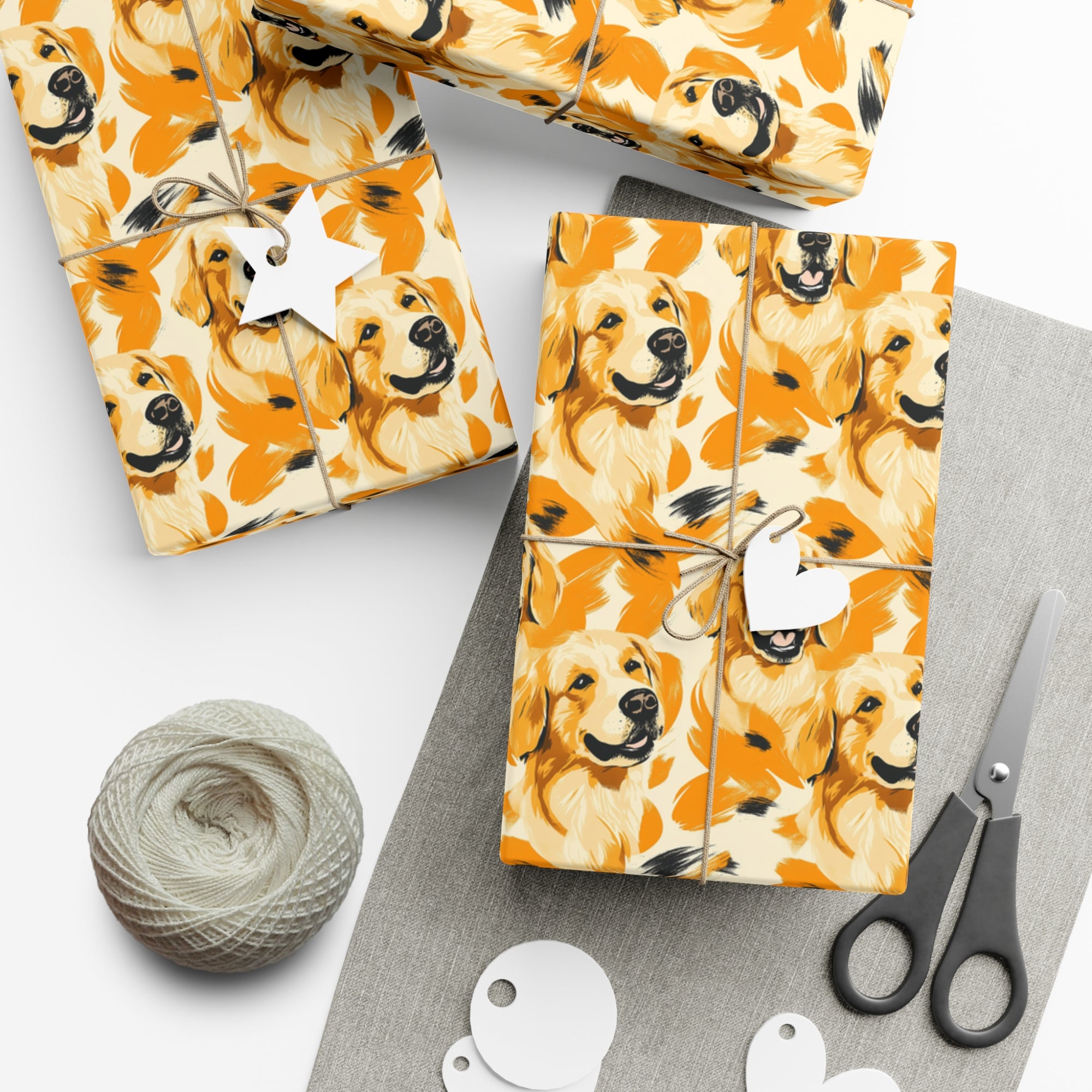 Golden Glitz &#39;n Glamour Woofwear Gift Wrap Papers