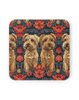 Yorkie Charm Twins Cork Back Coaster