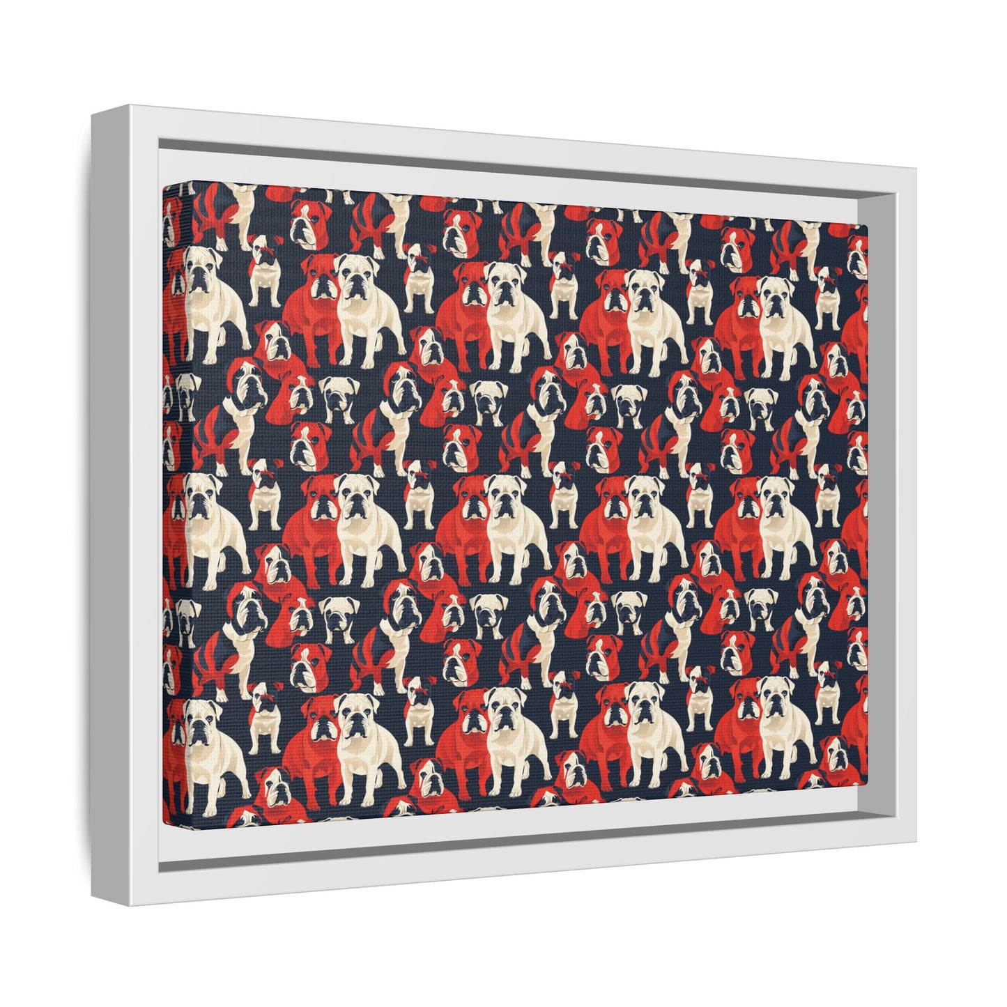 Bulldoggy Bliss Chomper Matte Canvas, Framed