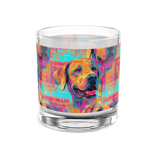 Rustic Charm Labrador Chic Rocks Glass