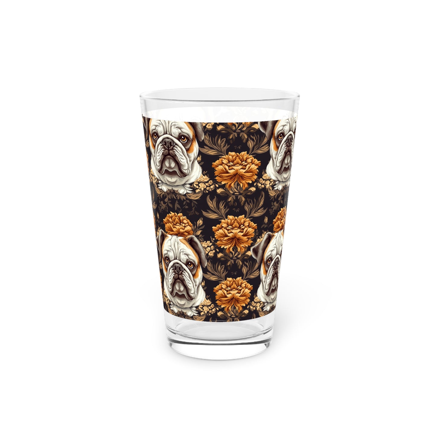 Bloomingly Bulldogistic Bouquet Pint Glass