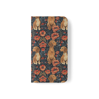 Floral Pawsome Dachsund Delight Flip Cases