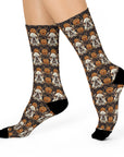 Bloomingly Bulldogistic Bouquet Cushioned Crew Socks