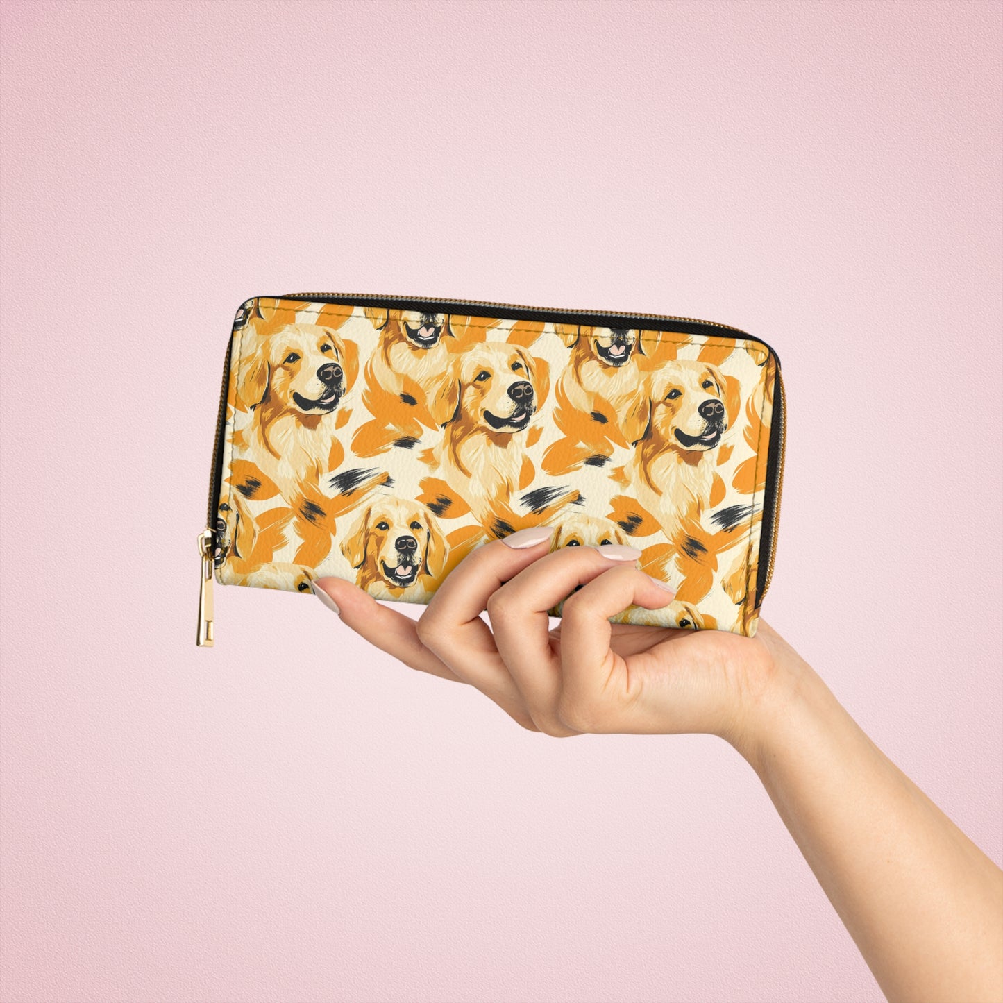 Golden Glitz 'n Glamour Woofwear Zipper Wallet