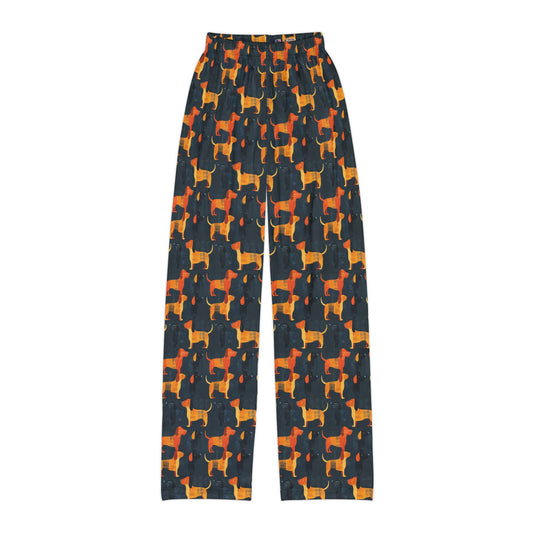 Dapper Dachshund Noir Glow Kids Pajama Pants