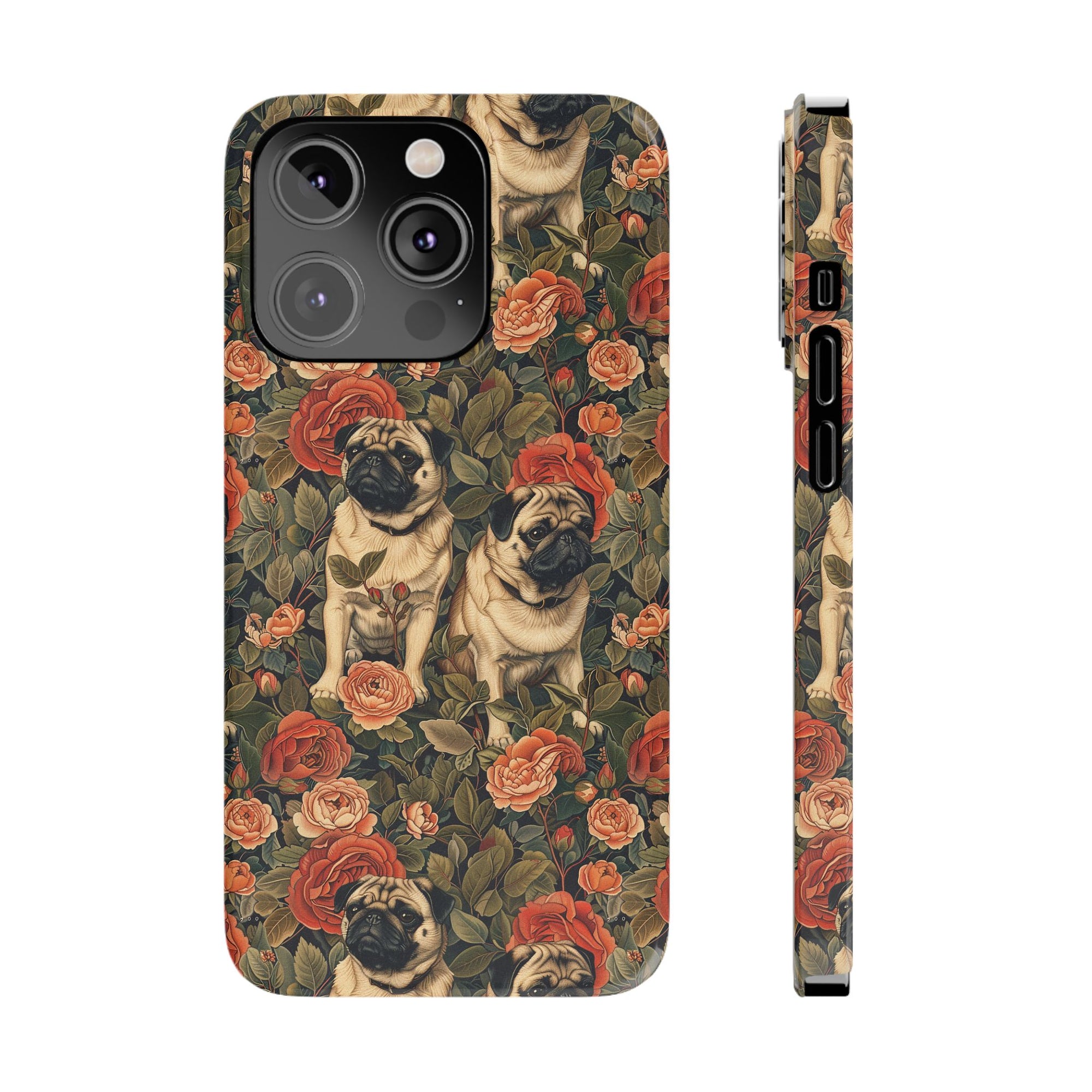 Blooming Pug Paradise Slim Phone Cases