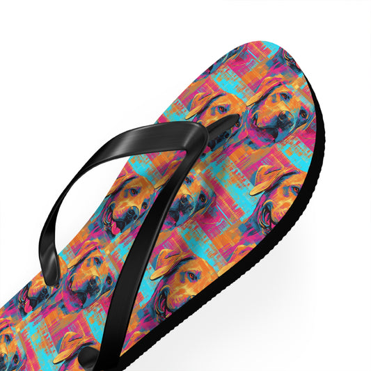 Rustic Charm Labrador Chic Flip Flops