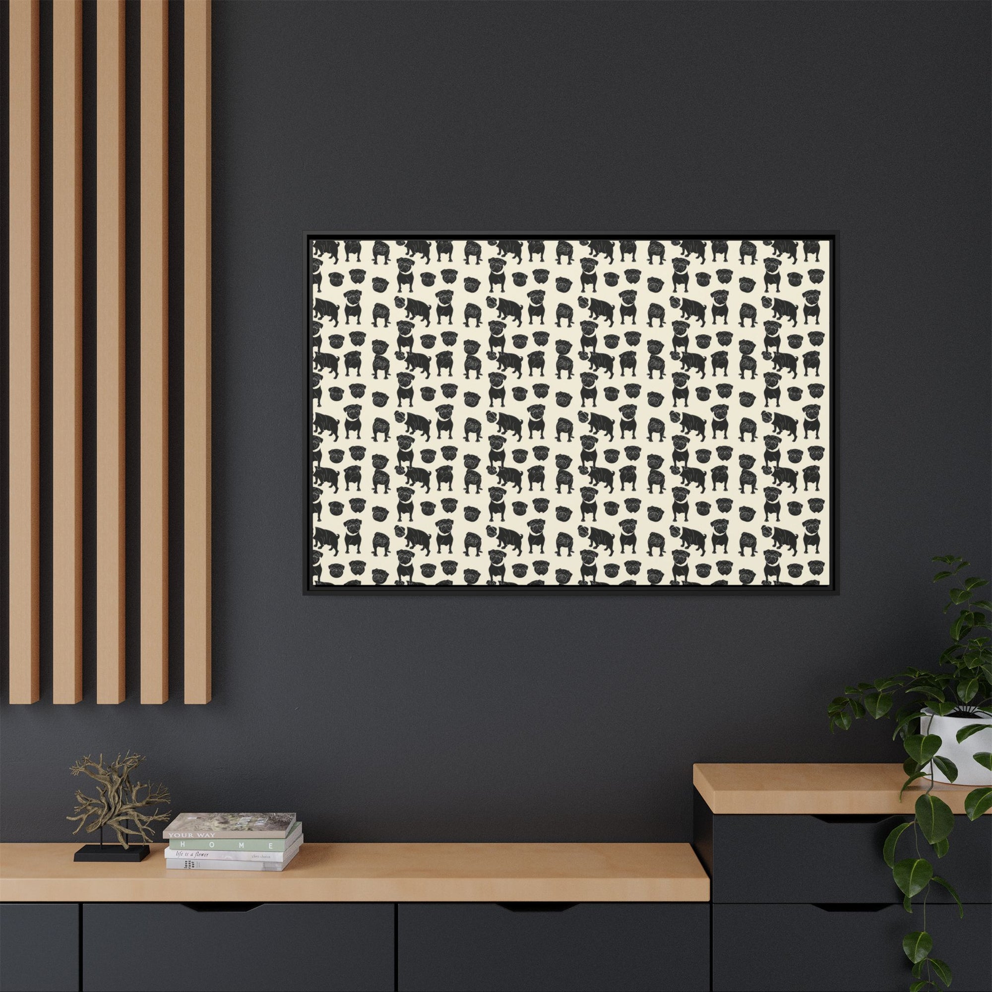 Puggie Pout Perfection Matte Canvas, Framed