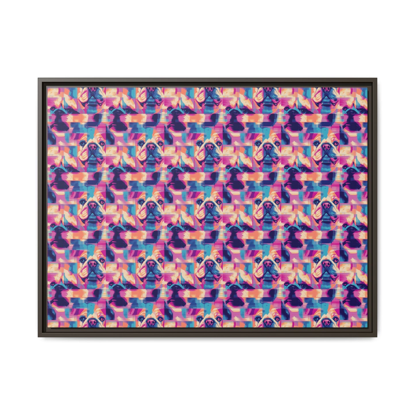 Dazzling Bulldog Chic Matte Canvas, Framed