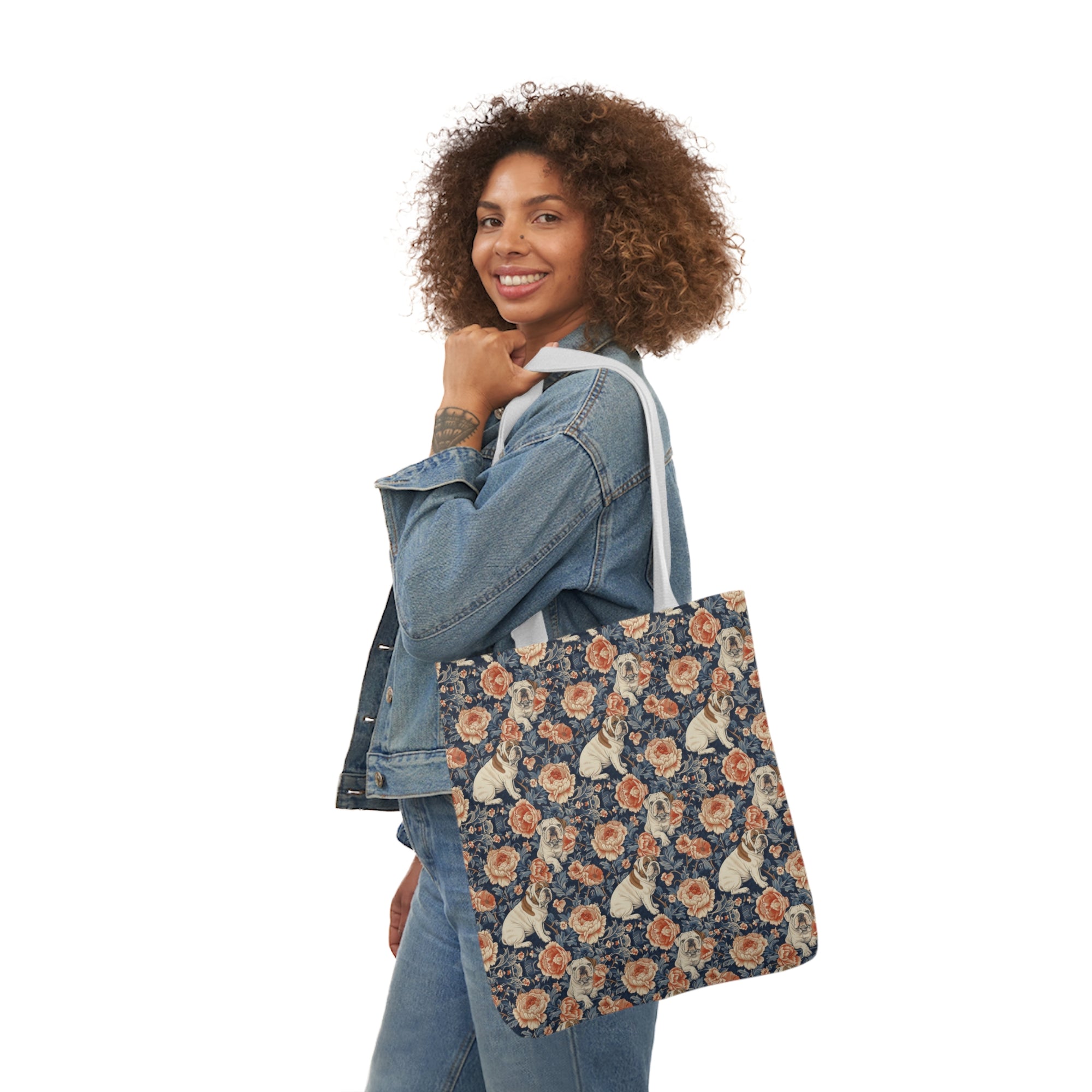 Blooming Bulldog Beauty Canvas Tote Bag