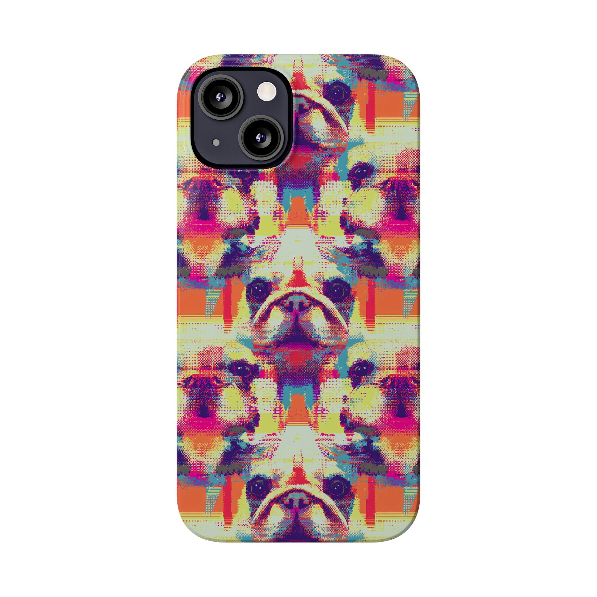 Glitchy Bulldog Blitz Slim Phone Cases