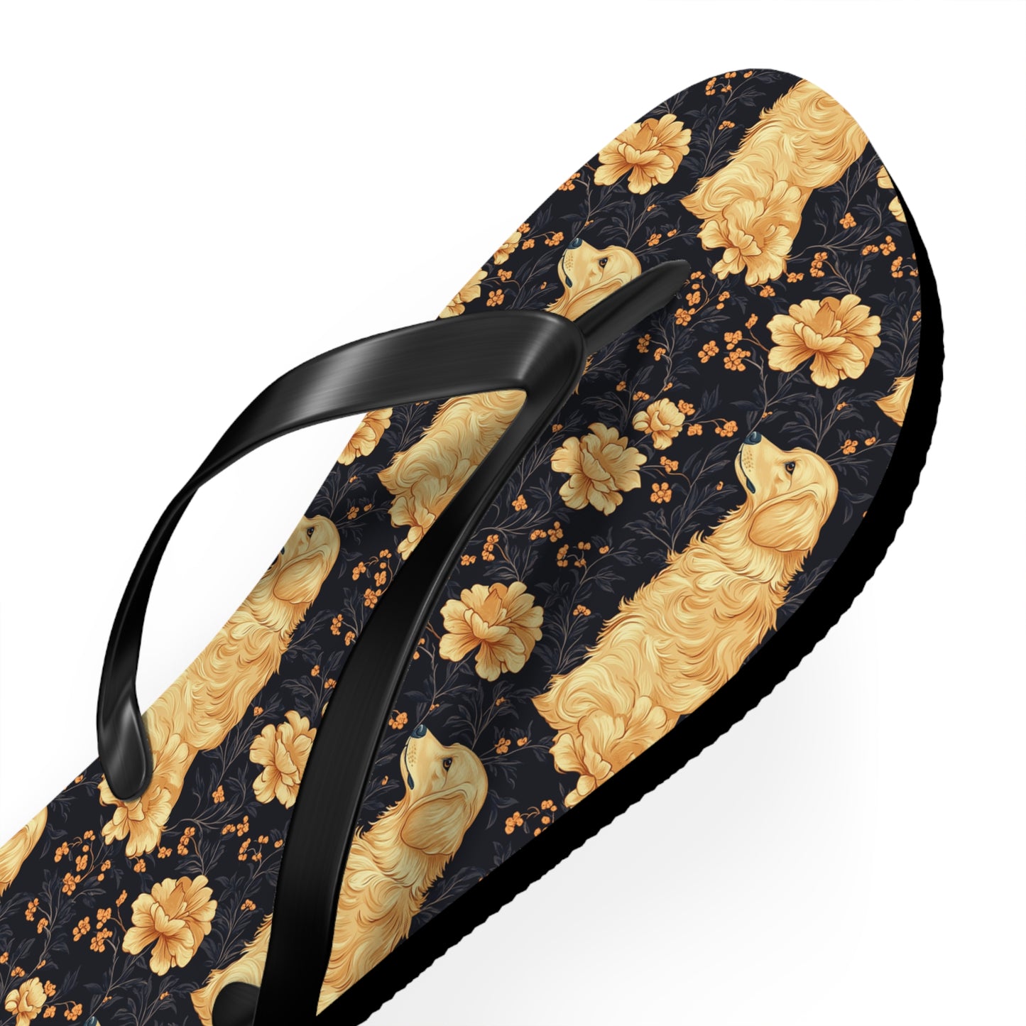 Golden Paws Floral Frenchie Flip Flops