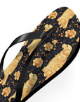 Golden Paws Floral Frenchie Flip Flops