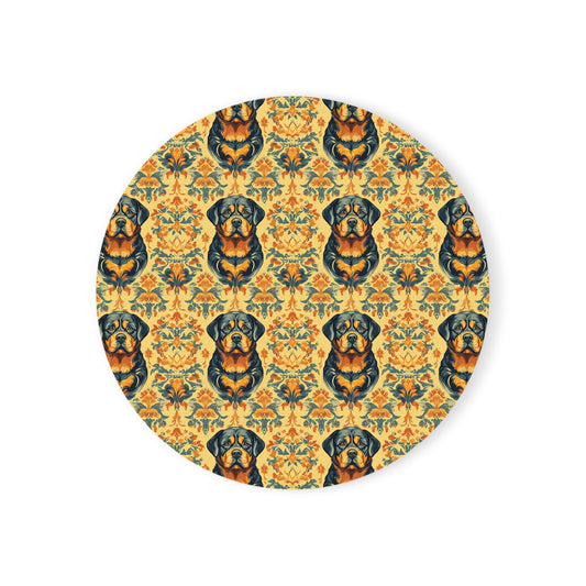 Royal Rottie Regalia Cork Back Coaster