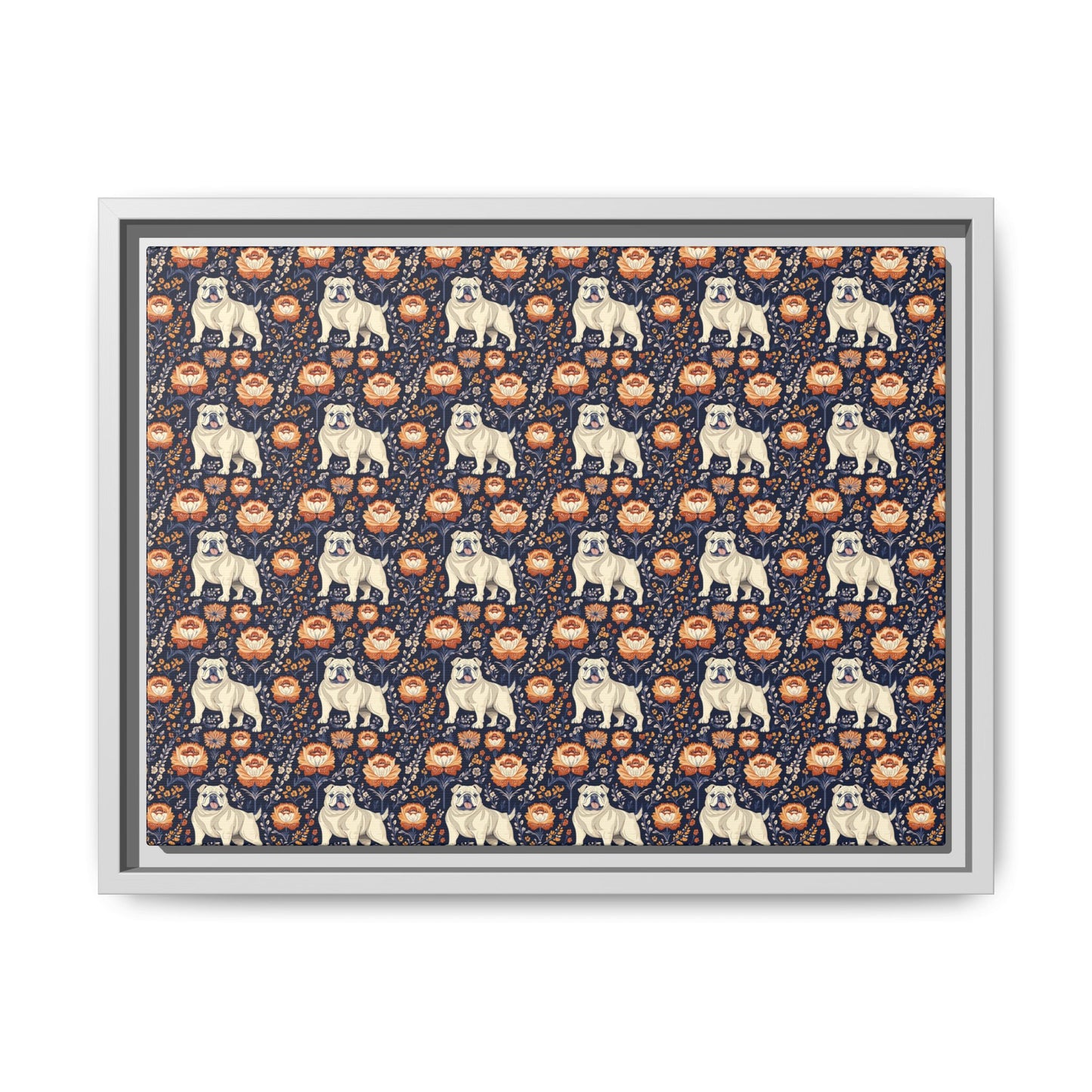 Bulldog Blossom Bonanza Matte Canvas, Framed