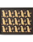 Golden Paws Floral Frenchie Matte Canvas, Framed