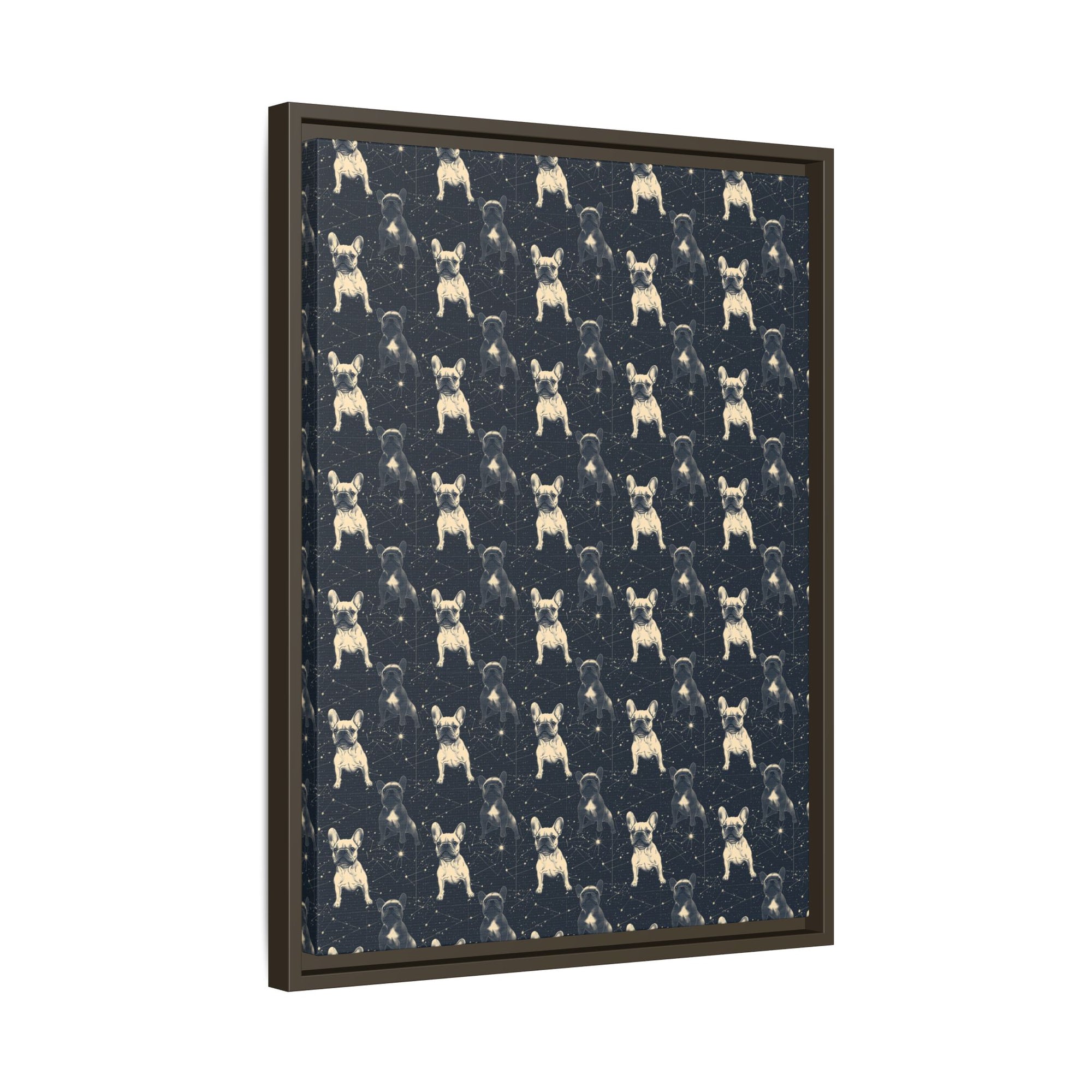 Frenchie Celestial Soar Matte Canvas, Framed