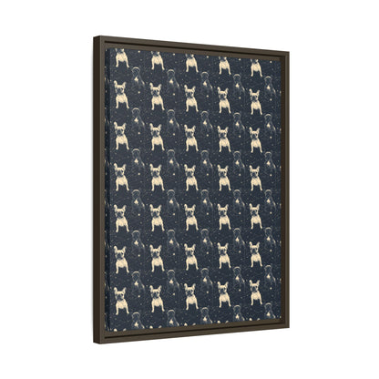 Frenchie Celestial Soar Matte Canvas, Framed