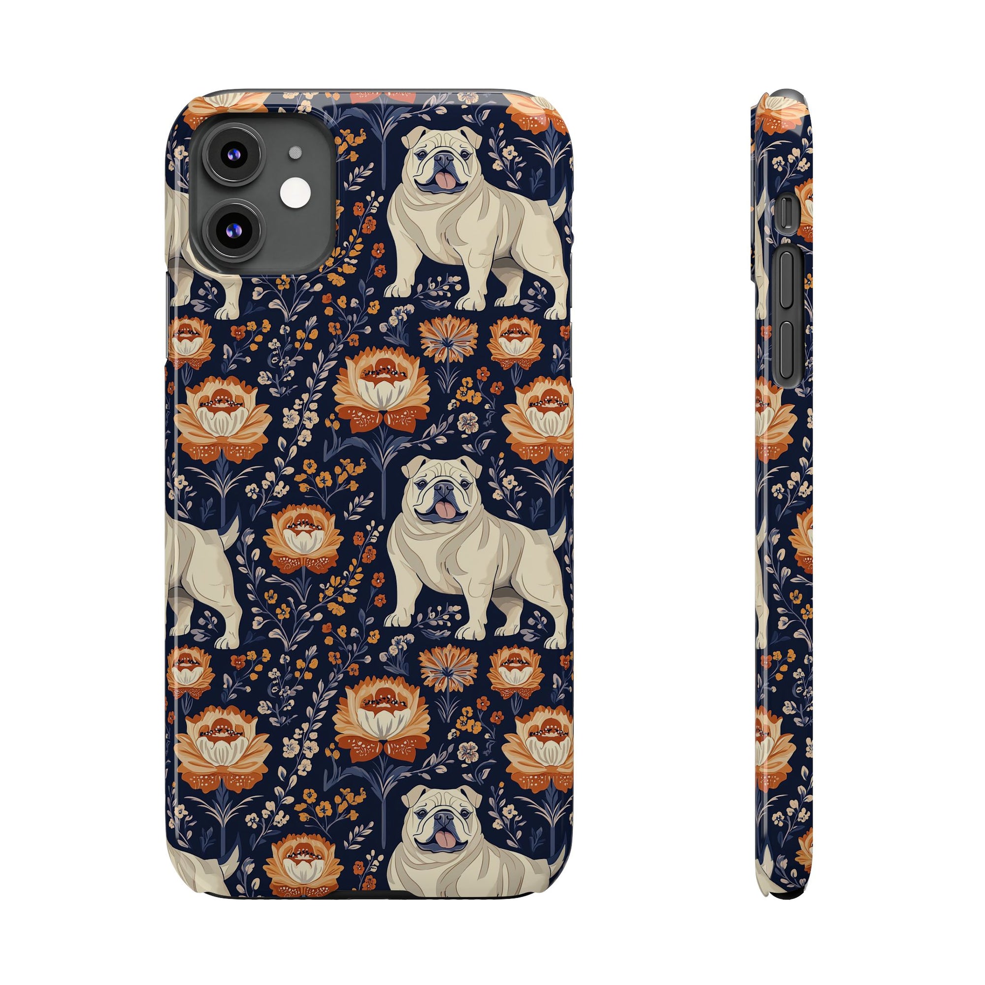 Bulldog Blossom Bonanza Slim Phone Cases