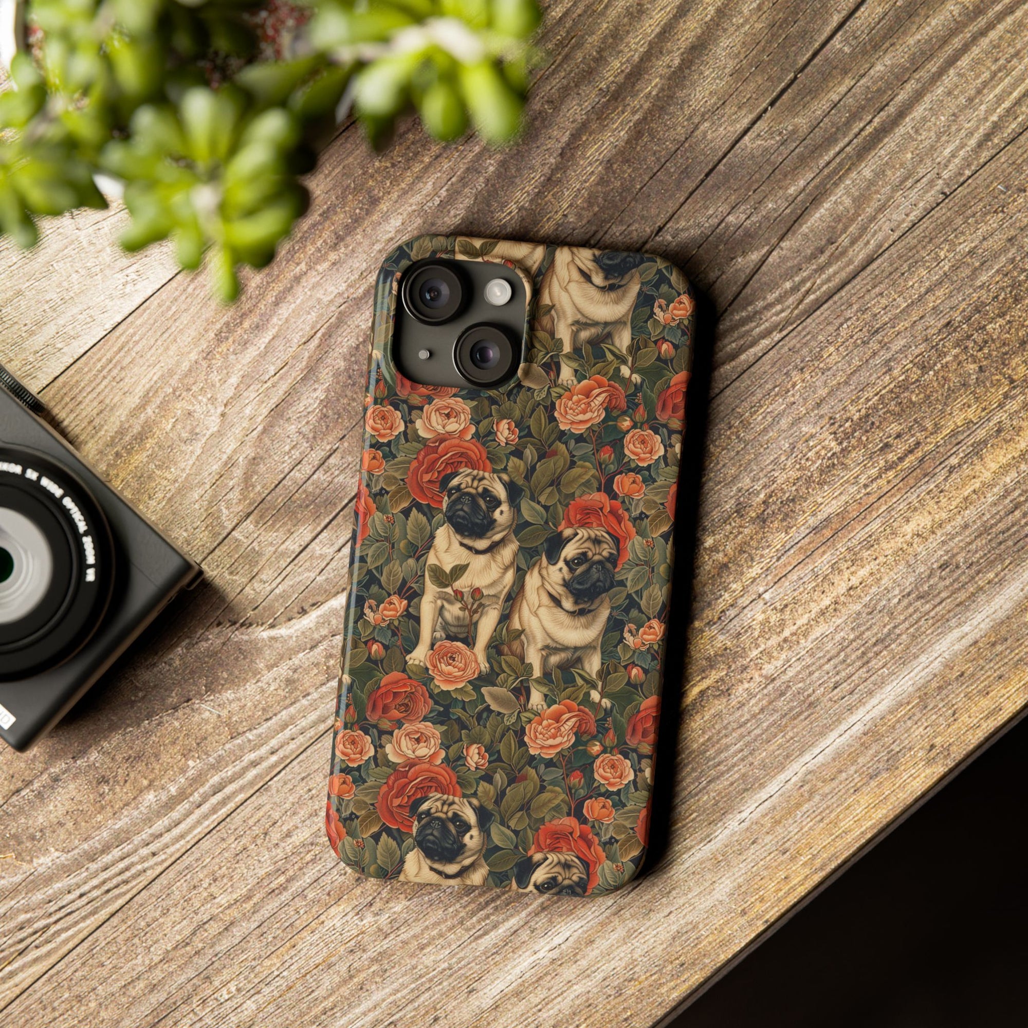 Blooming Pug Paradise Slim Phone Cases