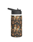 Beagle Blossom Bonanza Stainless Steel Water Bottle