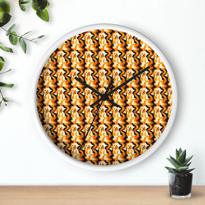 Golden Woof Abstract Glamour Wall Clock