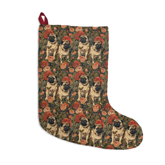 Blooming Pug Paradise Christmas Stockings