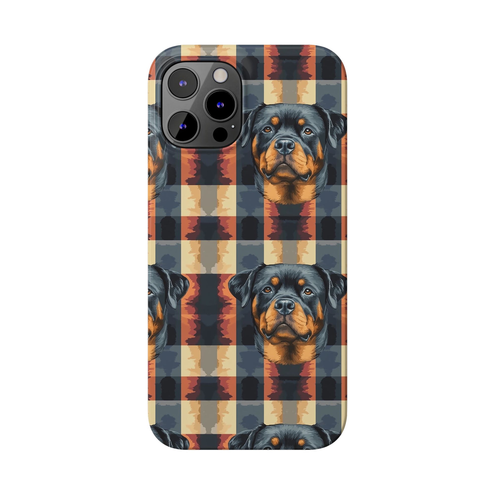 Pawsome Rottweiler Royalty Plaid Slim Phone Cases