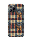 Pawsome Rottweiler Royalty Plaid Slim Phone Cases