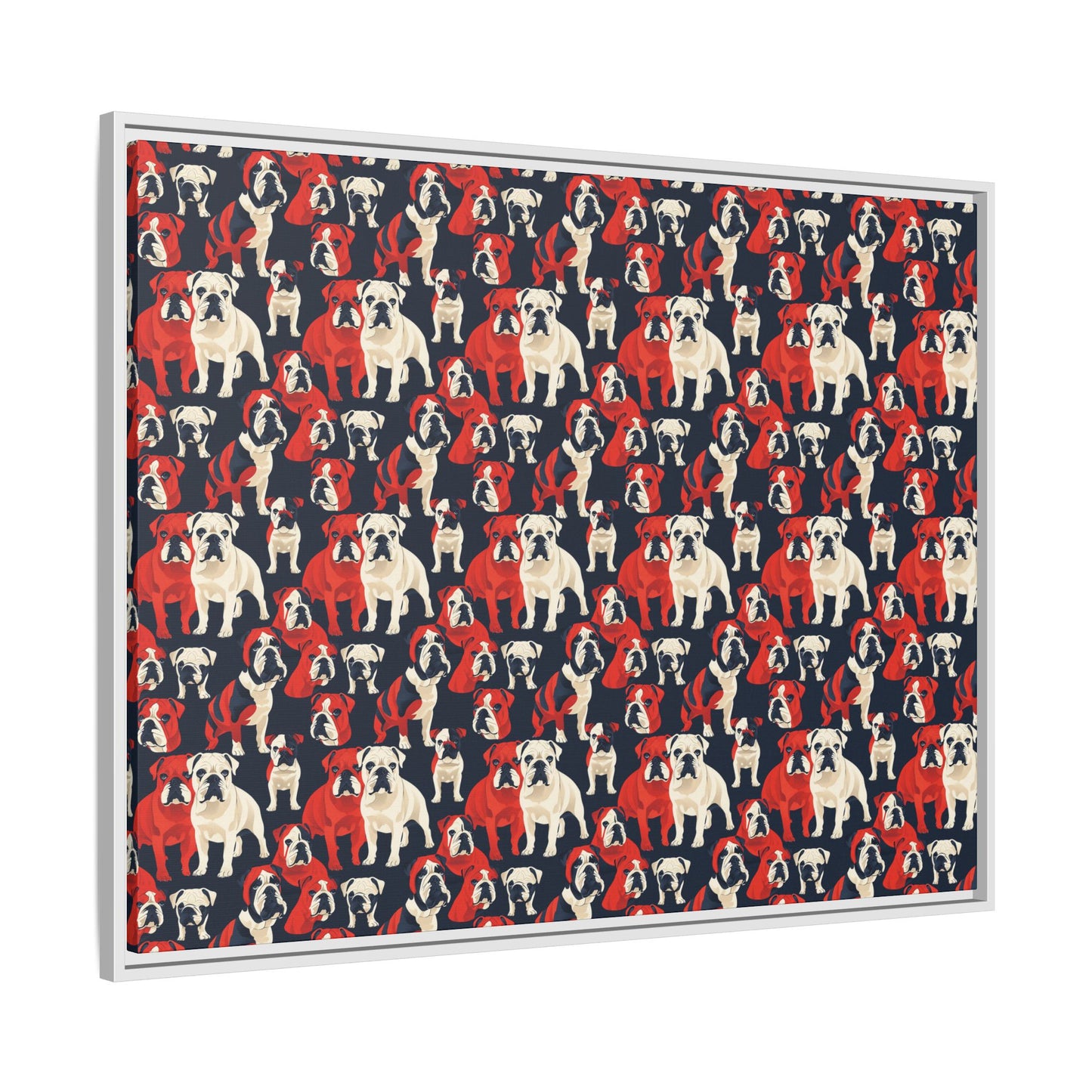 Bulldoggy Bliss Chomper Matte Canvas, Framed