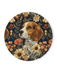 Beagle Blossoms Cork Back Coaster