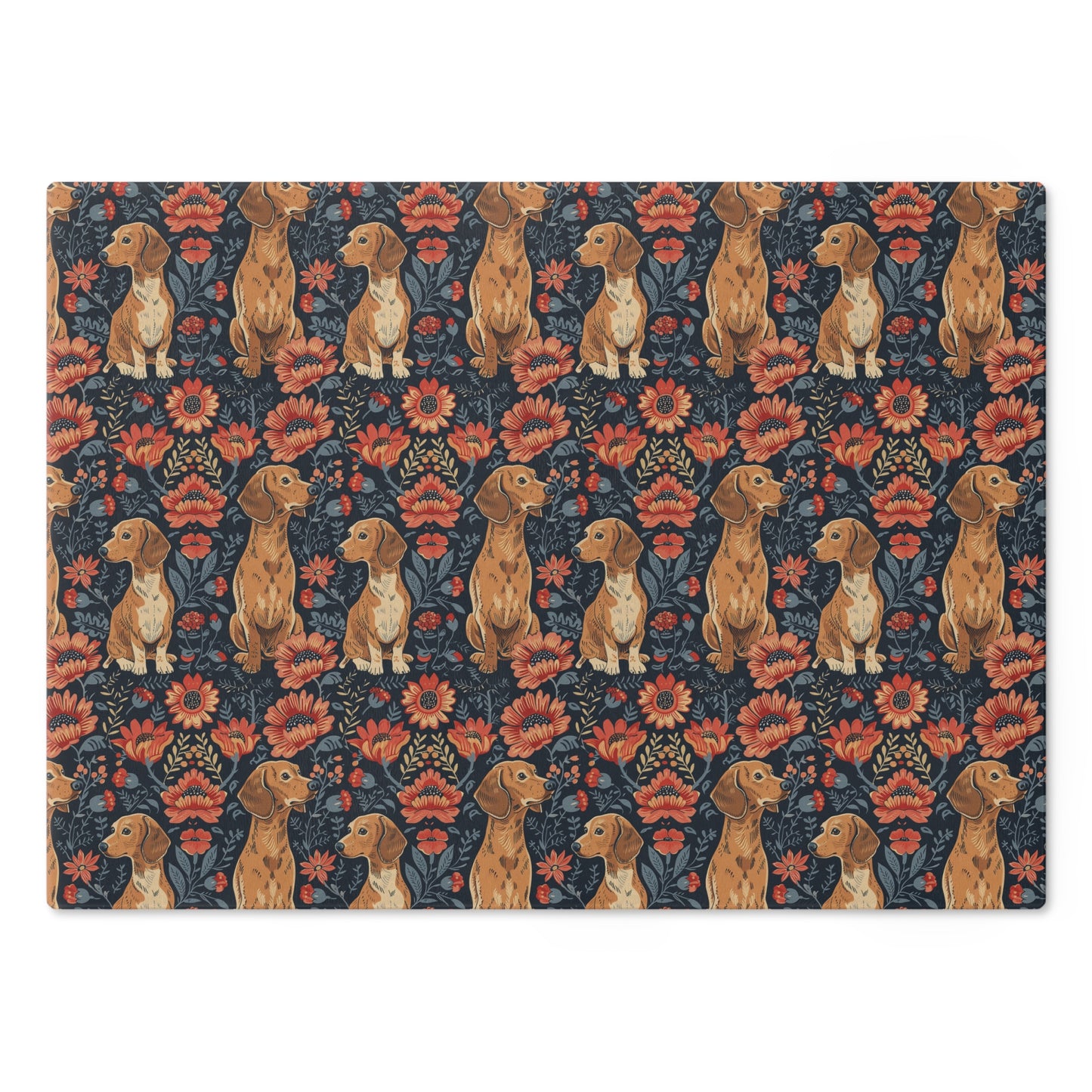 Floral Pawsome Dachsund Delight Cutting Board