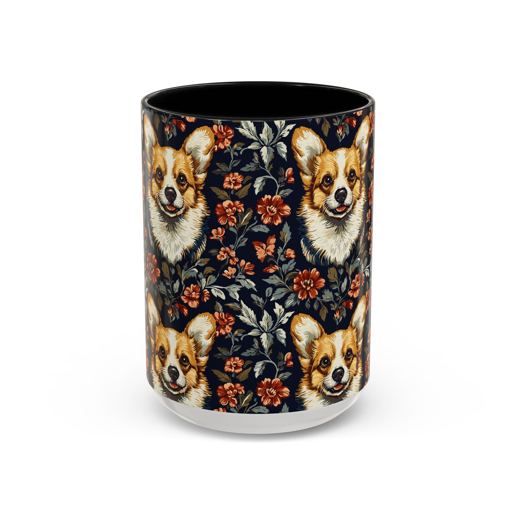 Floofy Corgi Blossom Blast Accent Coffee Mug