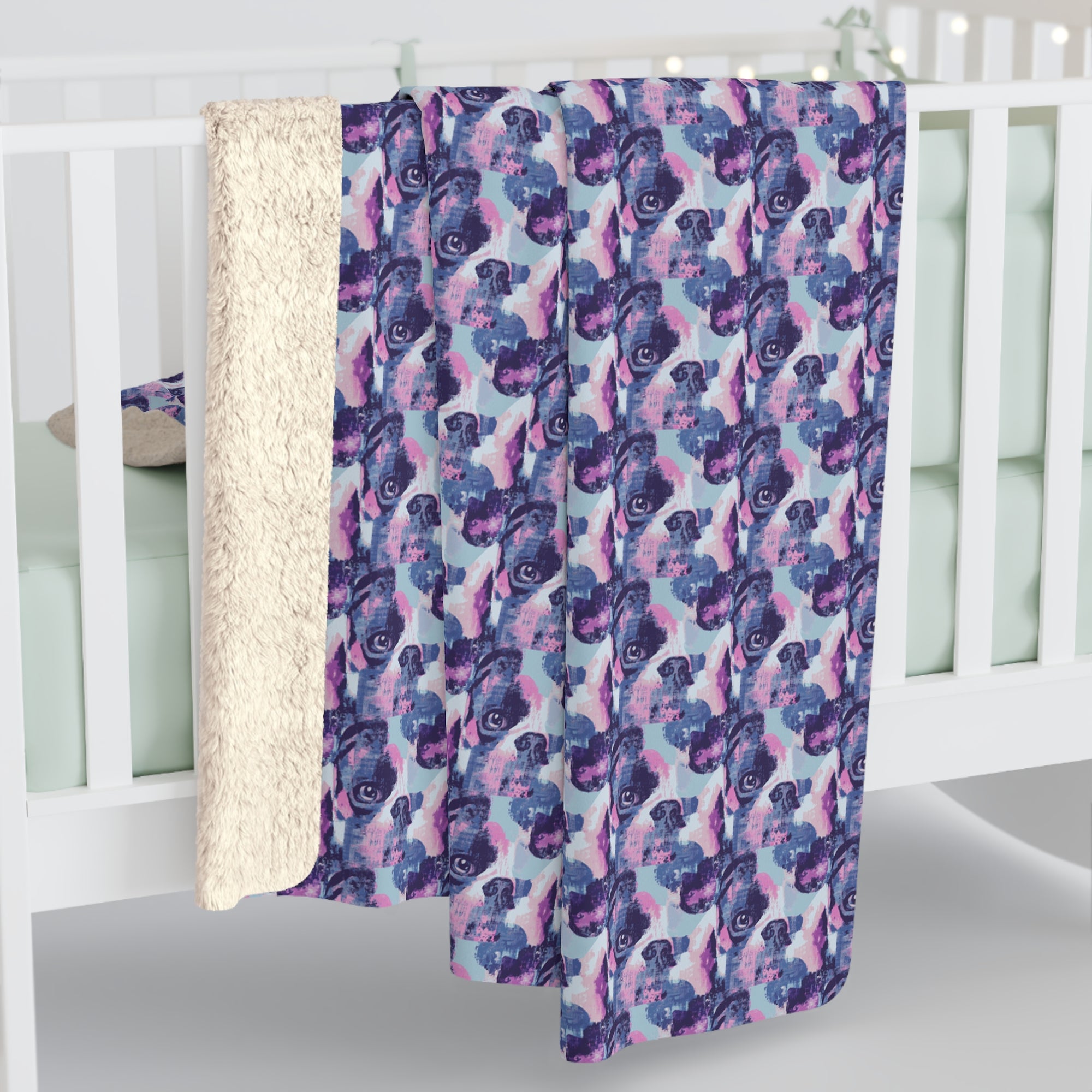 Funky Geometric Boxerista Sherpa Fleece Blanket